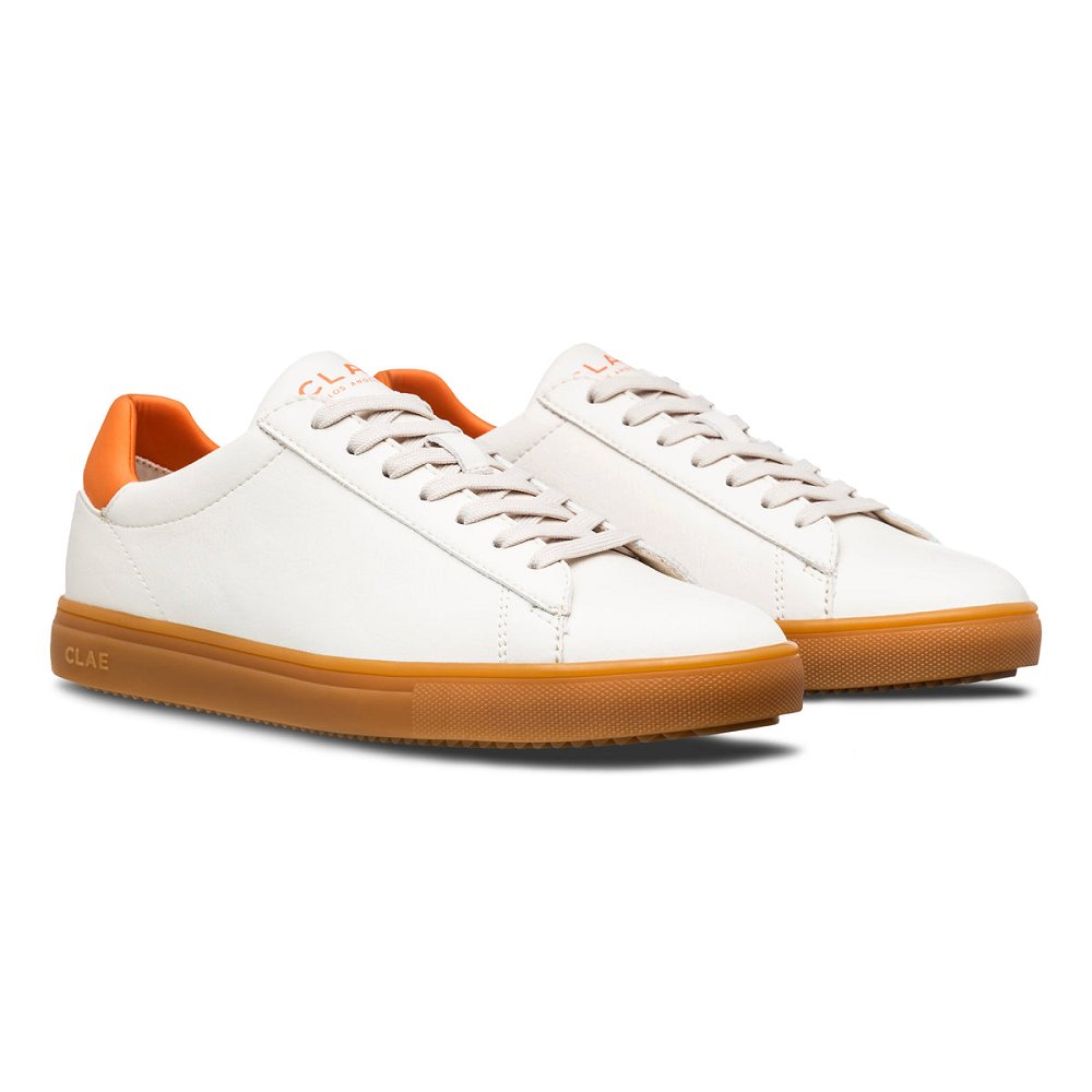 CLAE BRADLEY VEGAN Shoes Mens USA482-F73 In White Tangerine Light Gum